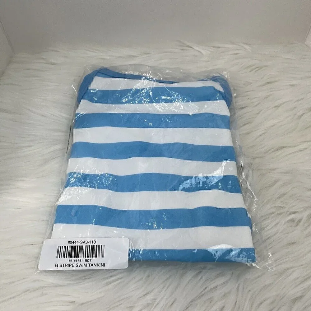 NEW Hanna Andersson TANKINI Top Girl's Size 5 110 Sunblock Striped Blue White